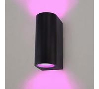 Ledvion - Lampada da Parete SMART LED Santa Barbara, RGBWW, IP54, Nera, Interno/Esterno, Lampada da Esterno, Illuminazione da Giardino