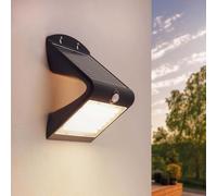 Ledvion - Lampada Solare LED Moderna da Parete, 4W, 3000K, IP65, Nero, 220 Lumen, con Sensore di Movimento, Energia Solare, Efficienza Energetica & Resistente alle Intemperie