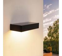 Ledvion - Lampada Solare LED Moderna da Parete, 6W, 3000K, IP65, Nero, 220 Lumen, con Sensore di Movimento, Energia Solare, Efficienza Energetica & Resistente alle Intemperie