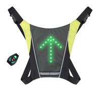 LEDWARNING Gilet posteriore a 48 LED lampeggiante riflettente con segnalazione di sterzo per bicicletta e monopattino. Telecomando e ricaricabile. Venditore e Stock in Francia.