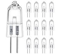 LedWekei Lampadine alogene G4, lampadina a capsula trasparente da 6 V 20 W, lampadina a capsula trasparente a 2 pin, lampadine dimmerabili a luce bianca calda 2700 K (confezione da 12)