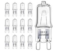 LedWekei Lampadine alogene G9, lampadina 220 V 40 W, lampadina a capsula trasparente a 2 pin, lampadine dimmerabili a luce bianca calda 2700 K (confezione da 12)