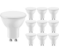 LEDYA GU10 Bianco Caldo, Lampadine Led GU10 3000k, Lampadine GU10 a Risparmio Energetico Da 5w 400lm, Equivalente a Una Alogena da 40w, Angolo Del Fascio Di 120°, Non Dimmerabile, Confezione Da 10