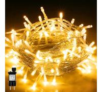 LEDYA Stringa di luce a LED per esterni, 10m 100leds String Light Power con 8 modalità di illuminazione, luci di Natale impermeabili IP44 per interni per balcone, giardino, festa, bianco caldo