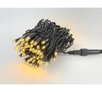 LEDZEIT- Profi Serie- Catena luminosa di prolunga a LED esterno, senza cavo di alimentazione, 10m, 100 LED bianco caldo, luce fissa, deve essere collegata con catena di base, impermeabile IP67, 230V