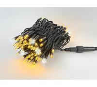 LEDZEIT - Profi Serie - Catena luminosa di prolunga a LED, senza cavo di alimentazione, 10 m, 100 LED bianco caldo, un lampeggiante ogni 10, espandibile fino a 960 m, IP67, giardino, balcone, terrazza