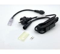 LEDZEIT - Profi Serie - Kit Accessori, SOLO per Tubo LED Neon Flex Profi Serie, con cavo di alimentazione, cavo di ingresso, connettore, 1.7M nero