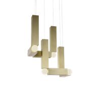 Lee Broom Vesper Duo Lampadario con Rosone in Oro Spazzolato