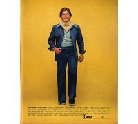 Lee Bush Jacket Denim Poster Pubblicità Moda Uomo Anni '70 -...