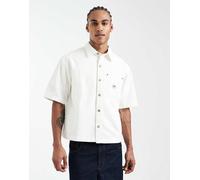 Lee - Camicia giacca da lavoro in denim bianco acceso a maniche corte 2XL