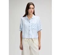 Lee - Camicia resort a maniche corte azzurra a righe-Blu L