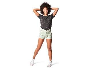 Lee Cooper Donna High Rise Short Pantalocini Denim, Mint, Standard