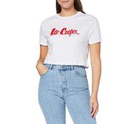 Lee Cooper LC Cropped Tee T-Shirt, Bianco, M Donna