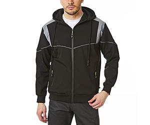 Lee Cooper LCJKT458 Mens Workwear softshell con cappuccio, nero, di grandi dimensioni