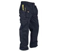 Lee Cooper LCPNT206 Abbigliamento da lavoro Uomo Tasche multiple di facile manutenzione Tasche per ginocchiere di sicurezza Pantaloni cargo da lavoro, Nero, 34W / 29L
