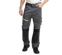 Lee Cooper Mens Hi Vis Detail Stretch Holster Cargo Work Trouser Pantaloni da Lavoro, Grigio/Nero, 30W x 31L Uomo