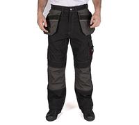 Lee Cooper Workwear LCPNT224 Pantaloni Cargo da Uomo con Tasche Multiple, Fondina Contrastante, Tasche per Ginocchiere e carico Superior, Nero, 30W / 29L