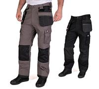 Lee Cooper Workwear Mens Premium Multi & Holster Pocket Ginocchiera sicurezza sul lavoro Cargo Pants Pantaloni, grigio/nero, formato 42" Vita, Regular 31" Leg