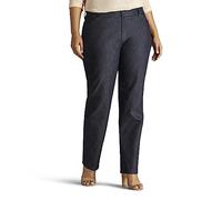 Lee Donne Plus Size Relaxed Fit all Day Straight Leg Pant, Indaco Bobina, 56, Risciacquo Indaco, 34