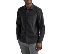 Lee Extreme Motion-Camicia da Lavoro a Maniche Lunghe Button-Down, Velluto a Coste Antracite, M Uomo