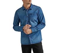 Lee Extreme Motion - Camicia da Lavoro Multiuso a Maniche Lunghe con Colletto a Bottoni, Denim Medium Wash Indaco, XL