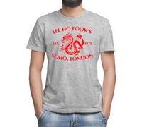 Lee Ho Fook's Dragon T-Shirt Grigio Classica da Uomo Girocollo Maniche Corte X-Large