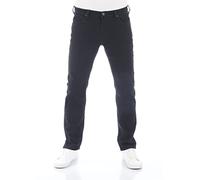 Lee Jeans da Uomo Regular Fit Daren Zip Fly Pantaloni Straight Cotone Denim Stretch - Blu, Nero, Grigio - Taglie W30-W44, Rinse Black (Lss3pcqe3), 46 IT (32W/30L)