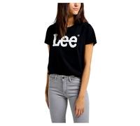 Lee Logo Tee T-Shirt Donna, Nero (Black), X-Large