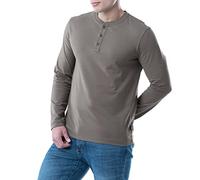 Lee Long Sleeve Soft Washed Cotton Henley T-Shirt Maglietta a Maniche Lunghe Senza Collo, Perla, S Uomo
