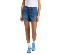 Lee Loose Slouch Short Pantaloncini in Denim, Ocean Dive, 28W Donna