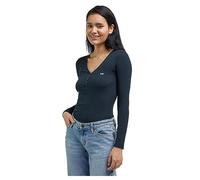 Lee Maglietta da Donna LS Henley, Nero, M