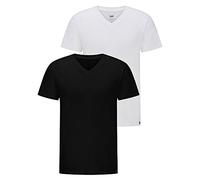 Lee Maglietta da Uomo Twin Pack V Neck Black White, Nero Bianco, S