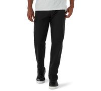 Lee Men's Total Freedom Stretch Relaxed Fit Flat Front Pant, Black, 32W x 34L