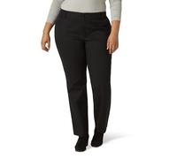 Lee Wrinkle Free Relaxed Fit Straight Leg Pant Pantaloni, Nero, 54 Corto Donna