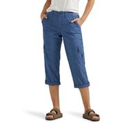 Lee Pantaloni Capri da Donna Ultra Lux Comfort con Flex-to-Go Cargo, Chambray, 46