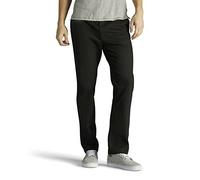 Lee Extreme Motion Pantaloni Dritti Slim con Parte Anteriore Piatta Casual, Nero, 32W x 32L Uomo