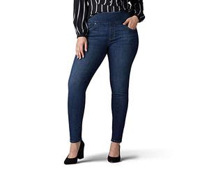 Lee Plus Size Sculpting Slim Fit Skinny Leg Pull on Jean Jeans, Land Slide, 28 Largo Donna