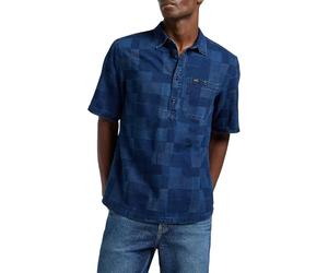 Lee Popover Shirt SS Maglietta, Indigo Patchwork Dobby, L Uomo