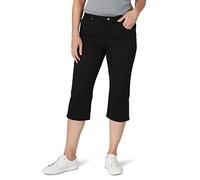 Lee Relaxed Fit Capri Jean Pantaloni, Nero, 50 Donna