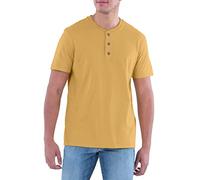 Lee Short Sleeve Soft Washed Cotton Henley T-Shirt Maglietta a Maniche Lunghe Senza Collo, Giallo, S Uomo