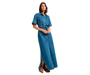 Lee SS Maxi Western Dress Abito Casual, Berry Bowl, S Donna