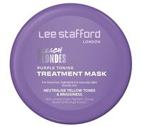 Lee Stafford Maschera per capelli tonificante viola, maschera per trattamento biondo ossigenato, crema tonificante viola, idratante, rimuove i toni ottonati e gialli, ideale per capelli colorati,