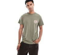 Lee - T-shirt taglio comodo color verde medio con logo Archive sul petto S