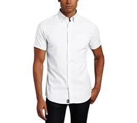 Lee Uniforms Camicia Oxford a Maniche Corte da Uomo, Bianco, S