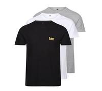Lee Uomo, Maglietta Girocollo, Nero/Grigio/Bianco, Confezione da 3, Piccolo