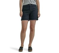 Lee Women's Legendary High Rise Relaxed Fit Rolled Short, Black