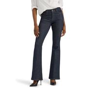 Lee Women's Legendary Mid Rise Flare Jean, Indigo Warrior, 6 Short