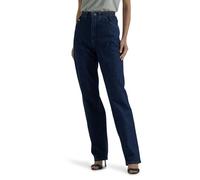 Lee Women's Plus-Size Relaxed Fit Side Elastic Tapered Leg Jean, Dark Indigo, 28W Long