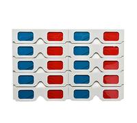 Leeadwaey 10 pz/set Universale Carta Anaglifo 3D Occhiali Rosso Blu Cartone Film Gioco DVD Video TV 3D Occhiali, 14.5x3.8cm
