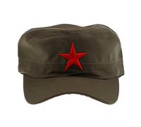 Leeadwaey Cappello da uomo e donna in cotone con stelle rosse, per campeggio, escursionismo, viaggi, nero, Verde, 6 7/8 / 7 5/8